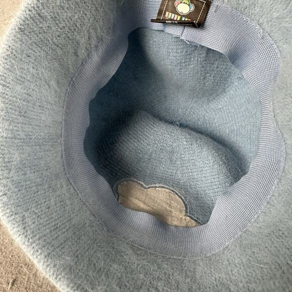Y2K Bobby Jack Girls Fuzzy Angora Beanie Hat Blue‎ Monkey Embroidered Knit Retro - Picture 14 of 14